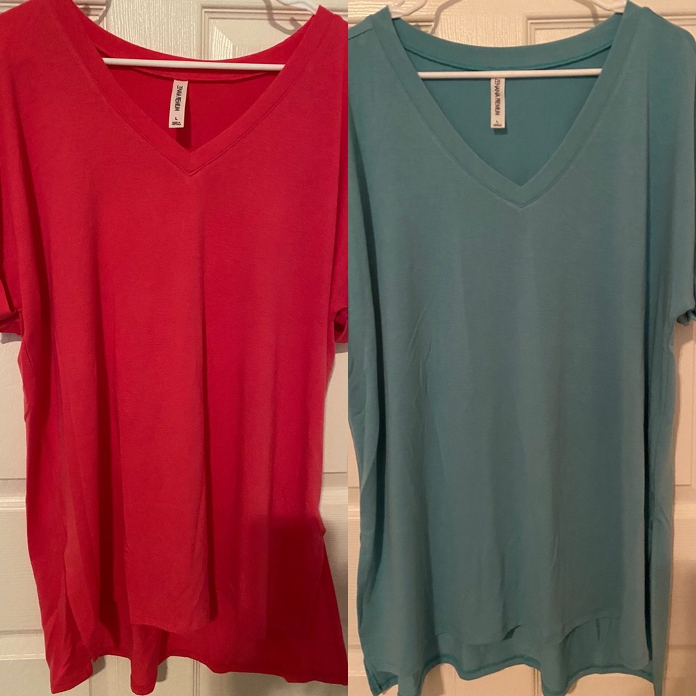 2 boutique tops bundle; tag says L but fit XL